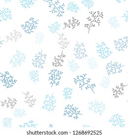 Light BLUE vector seamless elegant template with branches. Brand new colored illustration with leaves and branches. Design for textile, fabric, wallpapers.