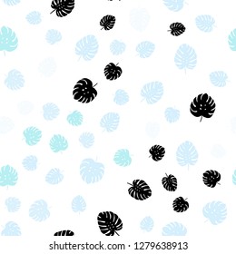 Light BLUE vector seamless elegant template with leaves. Brand new colored illustration in blurry style with leaves. Pattern for trendy fabric, wallpapers.
