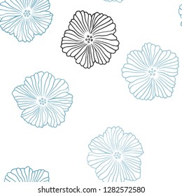 Light BLUE vector seamless elegant background with flowers. Creative illustration in blurred style with flowers. Texture for window blinds, curtains.