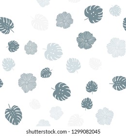 Light BLUE vector seamless elegant wallpaper with flowers, leaves. Creative illustration in blurred style with leaves, flowers. Design for wallpaper, fabric makers.