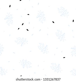 Light BLUE vector seamless elegant wallpaper with leaves, branches. Brand new colored illustration with leaves and branches. Design for wallpaper, fabric makers.