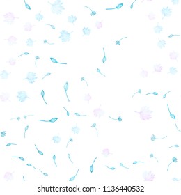 Light BLUE vector seamless hand painted background. Modern geometrical abstract illustration with leaves. New template for your business design.