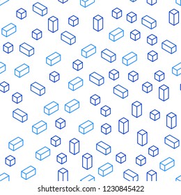 Light BLUE vector seamless, isometric template with rhombus. Illustration with set of colorful rectangles. Template for business cards, websites.