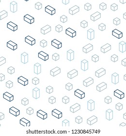 Light BLUE vector seamless, isometric template with rhombus. Decorative design in abstract style with rectangles. Design for wallpaper, fabric makers.