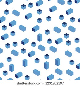 Light BLUE vector seamless, isometric backdrop with rhombus. Illustration with set of colorful rectangles. Design for wallpaper, fabric makers.