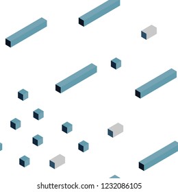 Light BLUE vector seamless, isometric backdrop with rhombus. Beautiful illustration with rectangles and squares. Texture for window blinds, curtains.