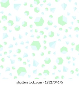 Light BLUE vector seamless, isometric template with crystals, squares. Abstract gradient illustration with triangles, cubes. Texture for window blinds, curtains.