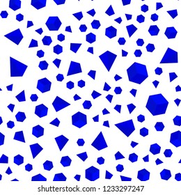 Light BLUE vector seamless, isometric template with crystals, squares. Illustration with set of colorful triangles, squares. Pattern for trendy fabric, wallpapers.