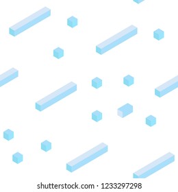 Light BLUE vector seamless, isometric texture in rectangular style. Glitter abstract illustration with rectangular shapes. Texture for window blinds, curtains.
