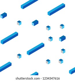 Light BLUE vector seamless, isometric background with rectangles. Illustration with set of colorful rectangles. Design for textile, fabric, wallpapers.