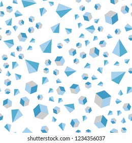 Light BLUE vector seamless, isometric template with crystals, squares. Abstract illustration with colorful lines, cubes. Template for business cards, websites.