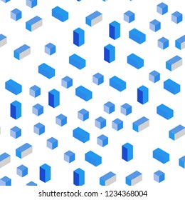 Light BLUE vector seamless, isometric background with rectangles. Abstract gradient illustration with rectangles. Template for business cards, websites.