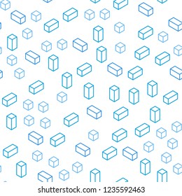 Light BLUE vector seamless, isometric background with rectangles. Rectangles on abstract background with colorful gradient. Design for wallpaper, fabric makers.