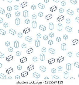 Light BLUE vector seamless, isometric pattern in square style. Rectangles on abstract background with colorful gradient. Pattern for design of fabric, wallpapers.