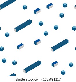 Light BLUE vector seamless, isometric layout with lines, rectangles. Illustration with set of colorful rectangles. Texture for window blinds, curtains.