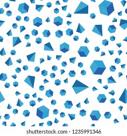 Light BLUE vector seamless, isometric template with crystals, squares. Glitter abstract illustration with squares, lines. Pattern for design of fabric, wallpapers.