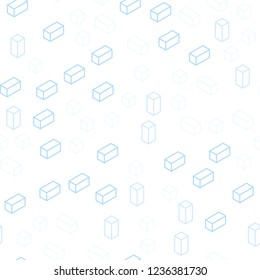 Light BLUE vector seamless, isometric template with rhombus. Decorative design in abstract style with rectangles. Design for textile, fabric, wallpapers.