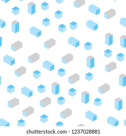 Light BLUE vector seamless, isometric cover in polygonal style. Glitter abstract illustration with rectangular shapes. Design for wallpaper, fabric makers.
