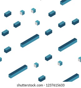 Light BLUE vector seamless, isometric layout with lines, rectangles. Beautiful illustration with rectangles and squares. Texture for window blinds, curtains.