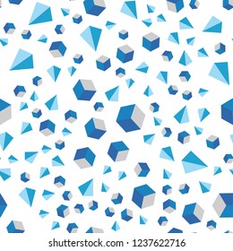 Light BLUE vector seamless, isometric backdrop with lines, rhombus. Illustration with colorful triangles, rectangles. Pattern for design of fabric, wallpapers.