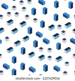 Light BLUE vector seamless, isometric template with rhombus. Modern abstract illustration with colorful rectangles. Design for wallpaper, fabric makers.