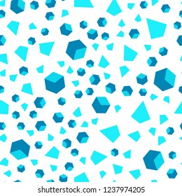 Light BLUE vector seamless, isometric background with triangles, cubes. Abstract illustration with colorful lines, cubes. Design for textile, fabric, wallpapers.