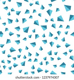 Light BLUE vector seamless, isometric background with triangles. Triangles on abstract background with colorful gradient. Pattern for design of fabric, wallpapers.
