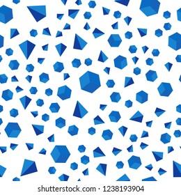 Light BLUE vector seamless, isometric template with crystals, squares. Illustration with colorful triangles, rectangles. Pattern for design of fabric, wallpapers.