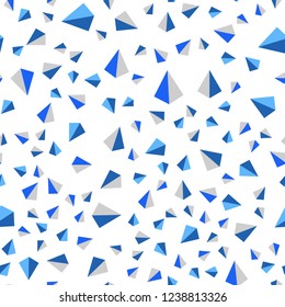 Light BLUE vector seamless, isometric background with triangles. Glitter abstract illustration with triangular shapes. Pattern for trendy fabric, wallpapers.