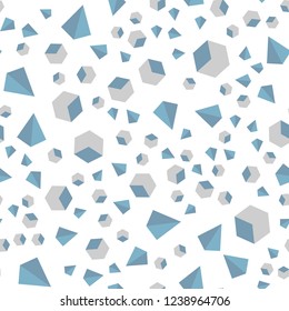 Light BLUE vector seamless, isometric pattern with polygonal style with cubes. Illustration with colorful triangles, rectangles. Pattern for trendy fabric, wallpapers.