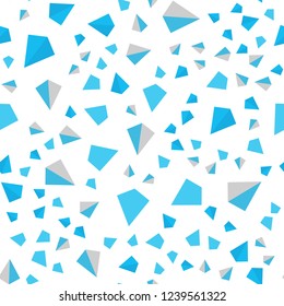 Light BLUE vector seamless, isometric layout with lines, triangles. Illustration with set of colorful triangles. Texture for window blinds, curtains.