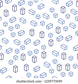 Light BLUE vector seamless, isometric layout with lines, rectangles. Modern abstract illustration with colorful rectangles. Texture for window blinds, curtains.