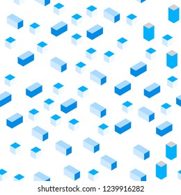 Light BLUE vector seamless, isometric template with rhombus. Modern abstract illustration with colorful rectangles. Design for wallpaper, fabric makers.
