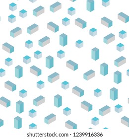 Light BLUE vector seamless, isometric backdrop with rhombus. Rectangles on abstract background with colorful gradient. Template for business cards, websites.