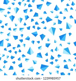 Light BLUE vector seamless, isometric background with triangles. Illustration with set of colorful triangles. Texture for window blinds, curtains.