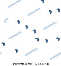 Light BLUE vector seamless, isometric cover in polygonal style. Glitter abstract illustration with rectangular shapes. Pattern for trendy fabric, wallpapers.