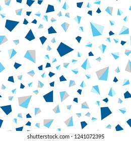 Light BLUE vector seamless, isometric backdrop with lines, triangles. Beautiful illustration with triangles in nature style. Template for business cards, websites.