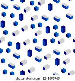 Light BLUE vector seamless, isometric cover in polygonal style. Beautiful illustration with rectangles and squares. Design for wallpaper, fabric makers.