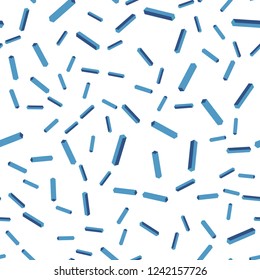 Light BLUE vector seamless, isometric template with repeated sticks. Glitter abstract illustration with colorful sticks. Pattern for design of fabric, wallpapers.