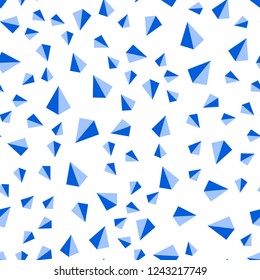 Light BLUE vector seamless, isometric background with triangles. Beautiful illustration with triangles in nature style. Pattern for trendy fabric, wallpapers.
