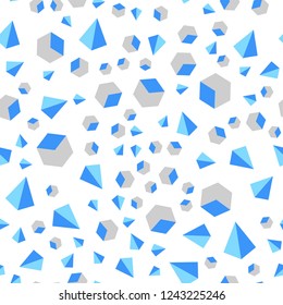 Light BLUE vector seamless, isometric backdrop with lines, rhombus. Glitter abstract illustration with squares, lines. Texture for window blinds, curtains.