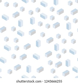 Light BLUE vector seamless, isometric cover in polygonal style. Abstract gradient illustration with rectangles. Texture for window blinds, curtains.