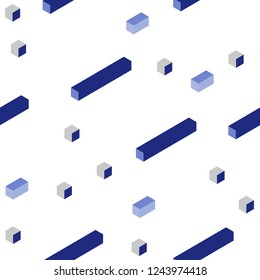 Light BLUE vector seamless, isometric backdrop with rhombus. Decorative design in abstract style with rectangles. Texture for window blinds, curtains.