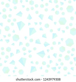 Light BLUE vector seamless, isometric backdrop with lines, rhombus. Illustration with colorful triangles, rectangles. Design for textile, fabric, wallpapers.
