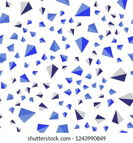 Light BLUE vector seamless, isometric backdrop with lines, triangles. Modern abstract illustration with colorful triangles. Template for business cards, websites.