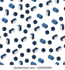 Light BLUE vector seamless, isometric background with rectangles. Beautiful illustration with rectangles and squares. Pattern for trendy fabric, wallpapers.