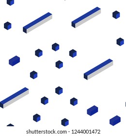 Light BLUE vector seamless, isometric background with rectangles. Decorative design in abstract style with rectangles. Design for wallpaper, fabric makers.