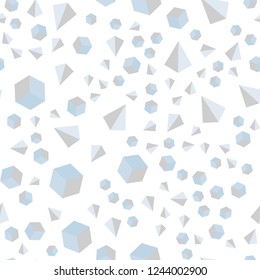 Light BLUE vector seamless, isometric layout with rectangles, triangles. Abstract gradient illustration with triangles, cubes. Pattern for design of fabric, wallpapers.
