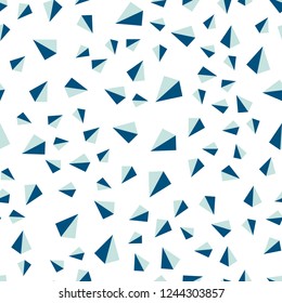 Light BLUE vector seamless, isometric texture with triangular style. Triangles on abstract background with colorful gradient. Pattern for trendy fabric, wallpapers.