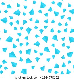 Light BLUE vector seamless, isometric background with triangles. Illustration with set of colorful triangles. Pattern for trendy fabric, wallpapers.